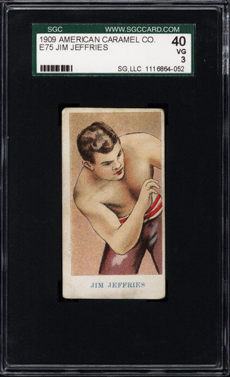 1909 E75 American Caramel Co Jim Jeffries SGC 40