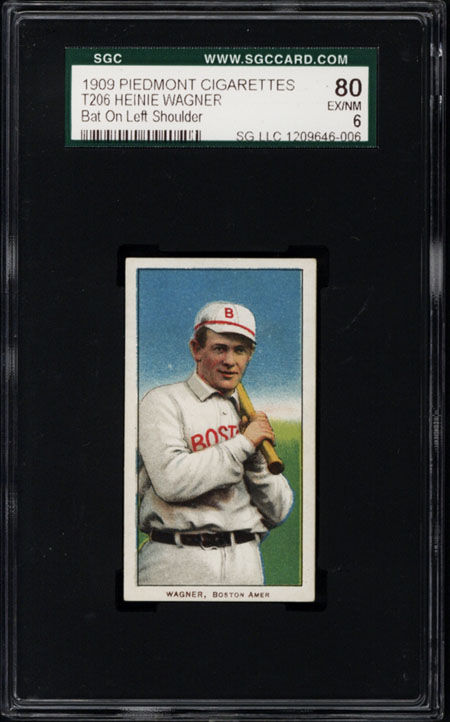 1909 T206 Piedmont Heinie Wagner SGC 80  