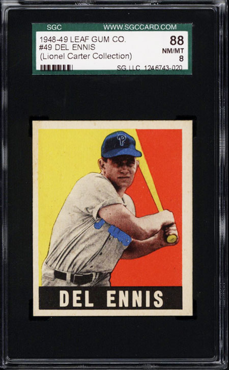 1948 49 leaf 39 del ennis sgc 88 c ondition d escription graded nm mt