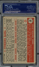 1952 Topps #47 Willie Jones (Red Back) PSA 8 Low Pop  