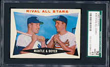 1960 Topps #160 Rival All Stars Mickey Mantle SGC 92  