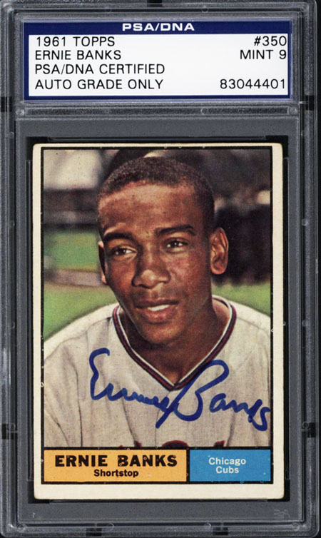 1961 Topps #350 Ernie Banks PSA/DNA Mint 9  