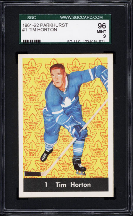 1961 62 Parkhurst #1 Tim Horton SGC 96  