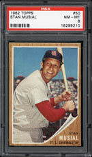 1962 Topps #50 Stan Musial PSA 8  