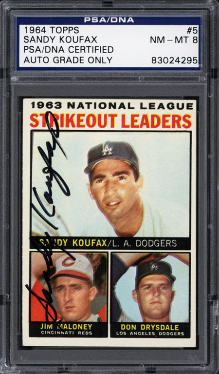 1964 Topps #5 Sandy Koufax PSA/DNA NM MT 8  