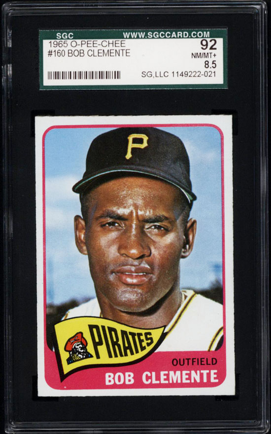 1965 O Pee Chee 160 Roberto Clemente SGC 92