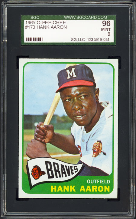 1965 O Pee Chee #170 Hank Aaron SGC 96 MINT  