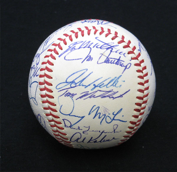 1968 Detroit Tigers team signed baseball 24 signatures  