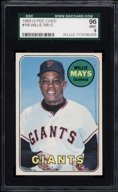 1969 O Pee Chee 190 Willie Mays SGC 96