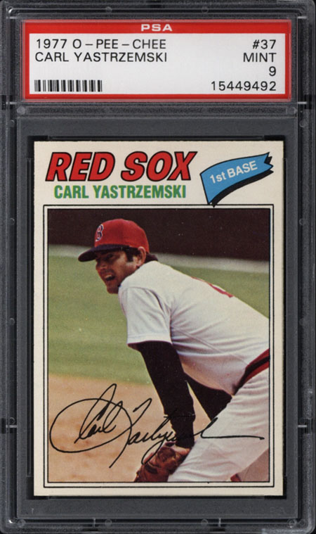 1977 O Pee Chee #37 Carl Yastrzemski PSA 9  