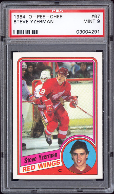 1984 85 Topps #49 Steve Yzerman Auto PSA/DNA Mint 9  