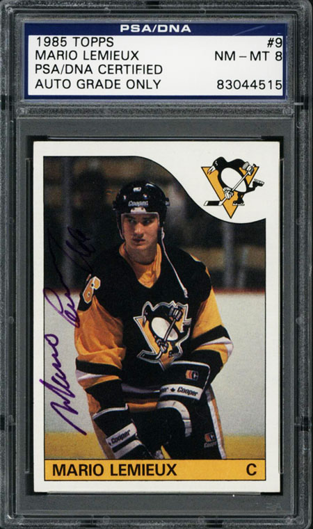 1985 86 Topps #9 Mario Lemieux PSA/DNA NM MT 8  