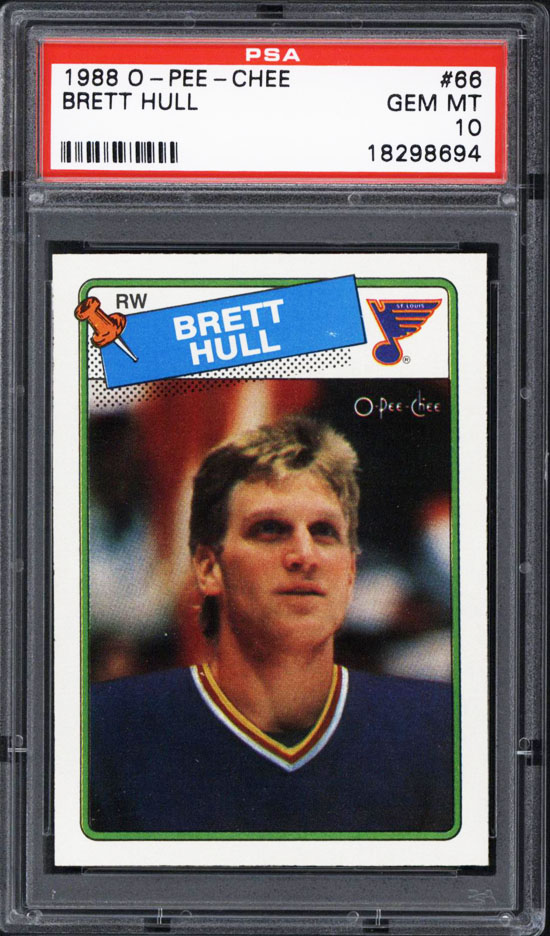 1988 89 O Pee Chee 66 Brett Hull RC PSA 10 Gem Mint  