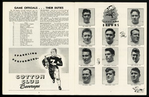 1946 Cleveland Browns vs Miami Seahawks Program  